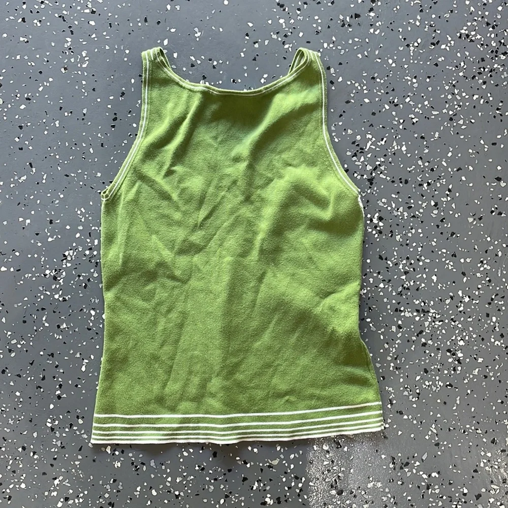 Green/White Knit Tank-top - Picture 4 of 4
